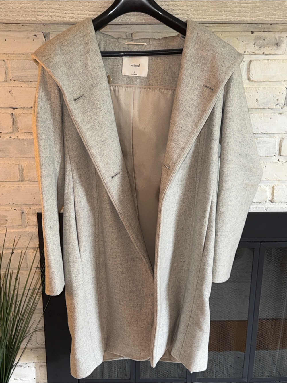 Aritzia Wilfred Montgomery Hooded Wrap Coat